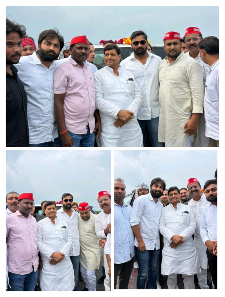 पूर्वांचल एक्सप्रेसवे पर शिवपाल यादव का जोरदार स्वागत, समाजवादी पार्टी केसैकड़ों समर्थक रहे मौजूद